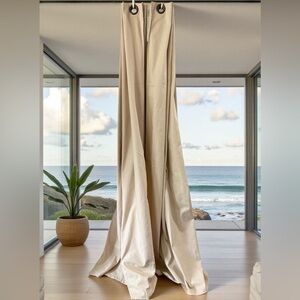 New! WORLD MARKET 100% Cotton Grommet Ivory Curtain Panels Drapes 54in x 84in